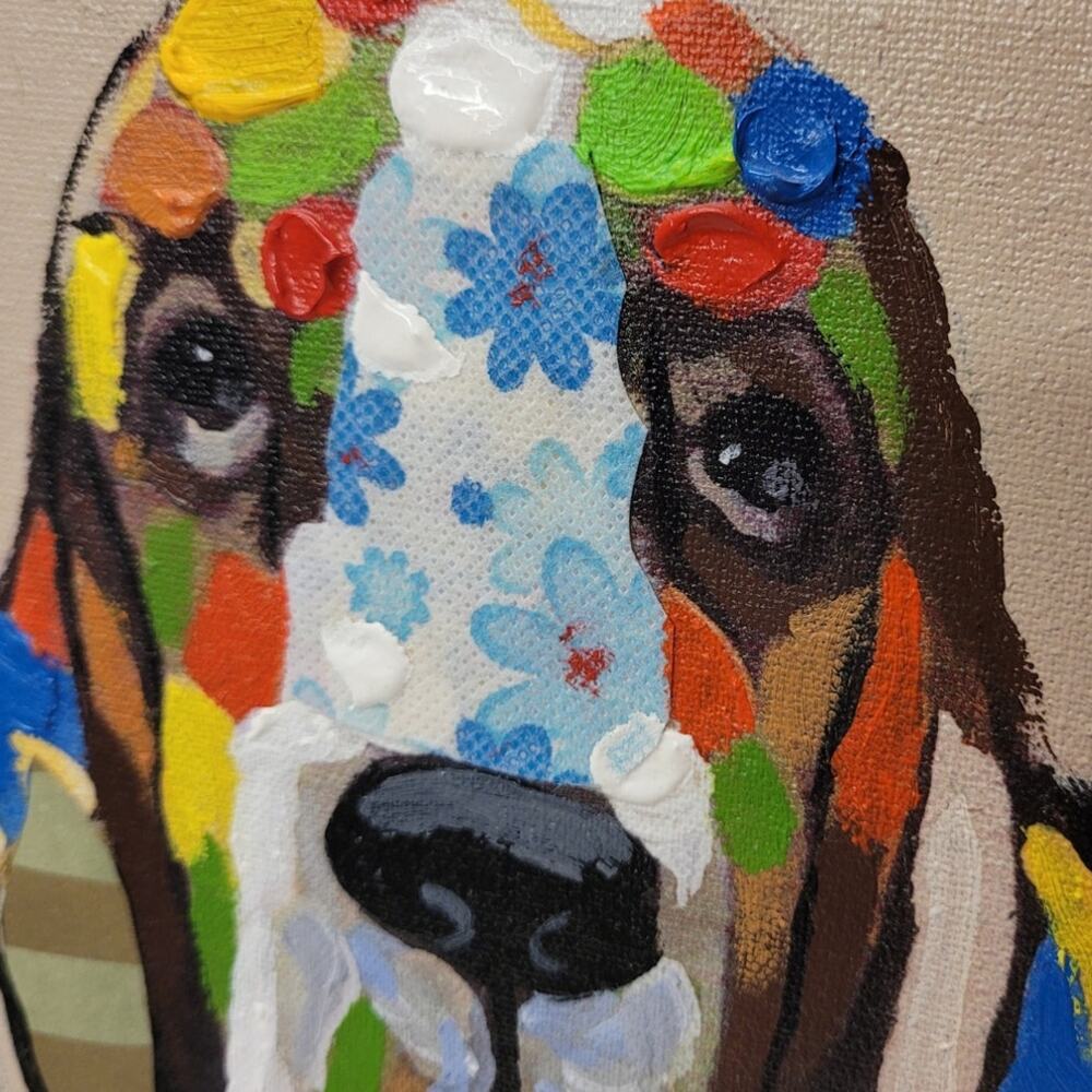 Basset Hounds Modern Painting Mixed Media - Picture 3 of 6